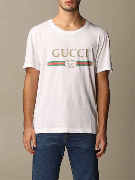 t shirt gucci uomo bianca|gucci t-shirt uomo.